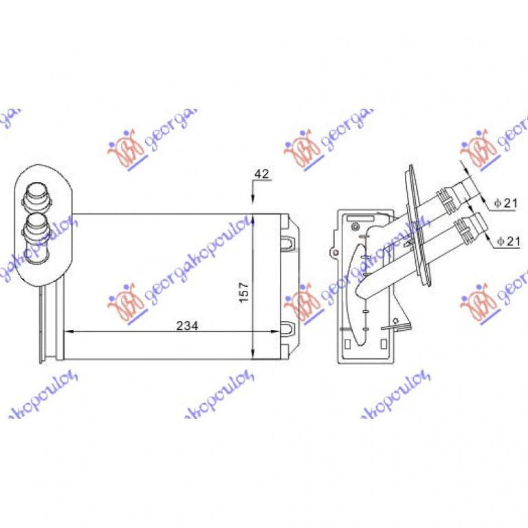 Calorifer Caldura - Vw New Beetle 1998 , 1j1819031a