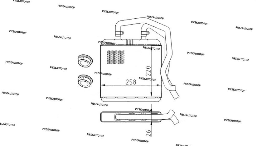 Calorifer Radiator caldura Iveco Daily 2001-2007 NOU 504026722 (COMPLET CU Conducta) +/-ΑC 220x260