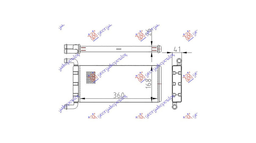 Calorifer Radiator caldura Mercedes Sprinter 2006-2018 NOU 2E0819017C A2E0819017C (360x170) +/-ΑC