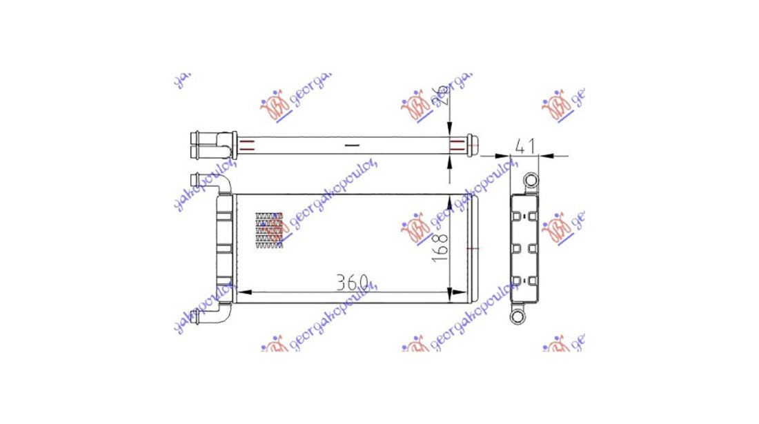 Calorifer Radiator caldura VW Crafter 2006-2017 NOU 2E0819017C A2E0819017C (360x170) +/-ΑC