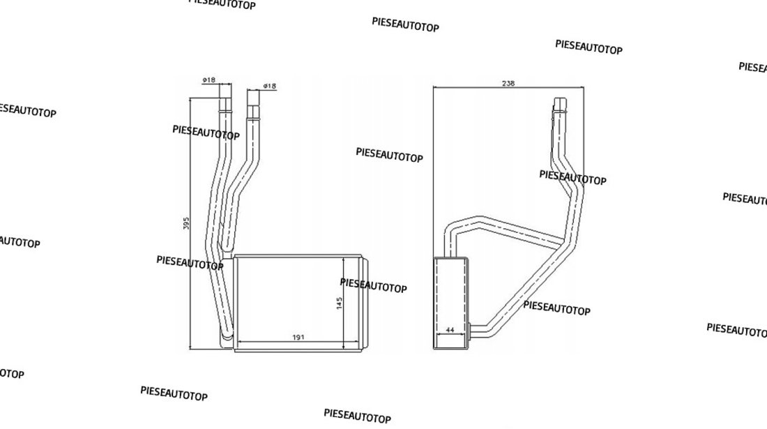 Calorifer Radiator incalzire Ford Fiesta 2002-2008 NOU 1206926 2S6H18B539AB (191x145x44)