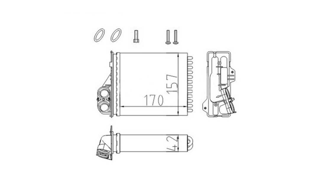 Calorifer Radiator incalzire habitaclu Dacia Logan Pick-Up 2008-2012 NOU 6001547484 (12 ELEMENTI)