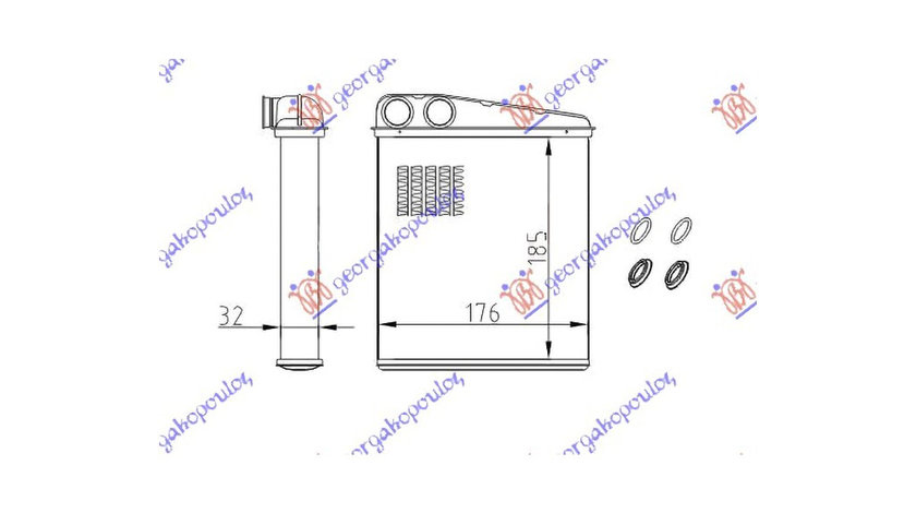 Calorifer Radiator incalzire habitaclu VW CC 2012- NOU 1K0819031A 1K0819031B TIP VALEO (185x176)