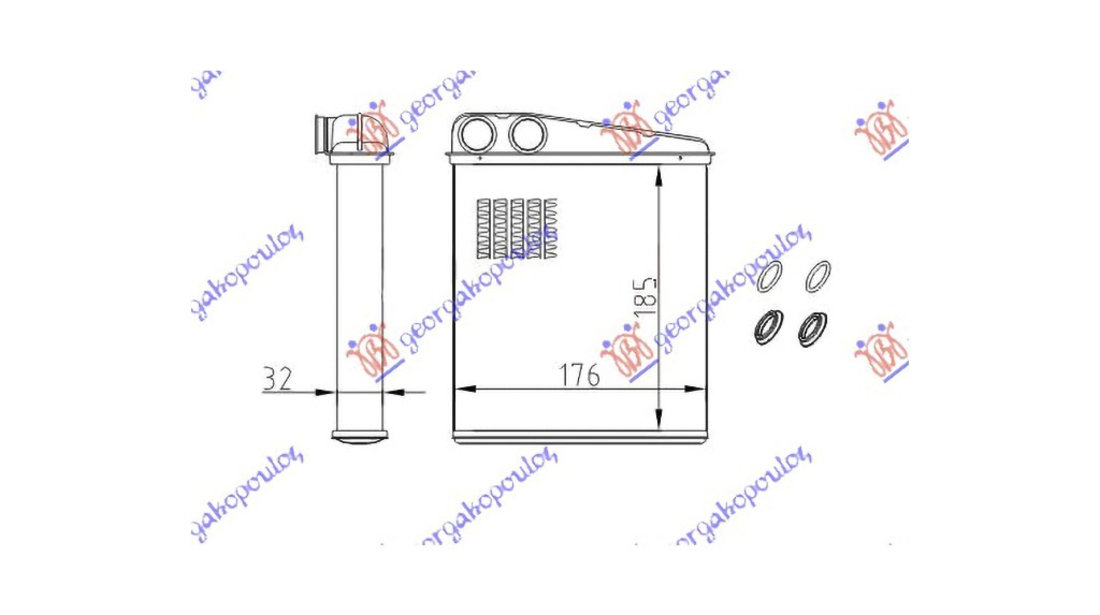 Calorifer Radiator incalzire habitaclu VW Passat B6 2005-2010 NOU 1K0819031A 1K0819031B TIP VALEO (185x176)