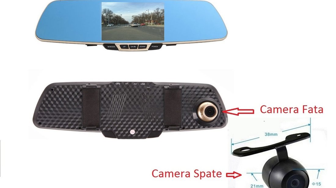 Camera Auto DVR - B600 Oglinda, Dual si functia de mers inapoi