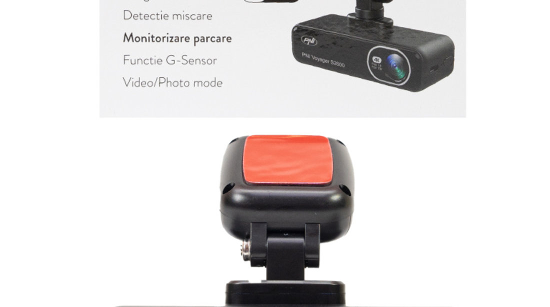 Camera auto DVR PNI Voyager S2600 WiFi 4K Ultra HD, fara display, functie Monitorizare parcare, G-senzor, inregistrare video si audio, alimentare 12V/24V PNI-S2600