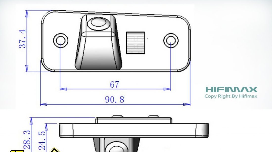 Camera Mers Inapoi Reverse Dedicata Hyundai SANTA FE Vizualizare 170 Grade