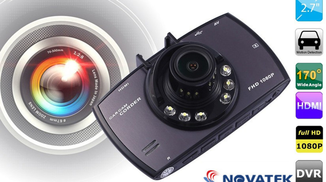 Camera Video Auto DVR G30 Novatek 96650 Full HD 1080p cu unghi de 170 grade si inregistrare nocturna