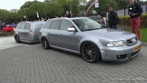 Cand pasiunea nu cunoaste limite: Audi-ul RS4 cu... remorca Audi RS4