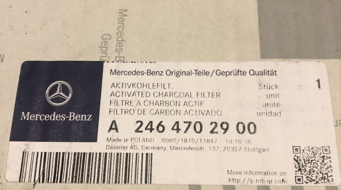 Canistra Filtru De Carbon Activ Mercedes-Benz