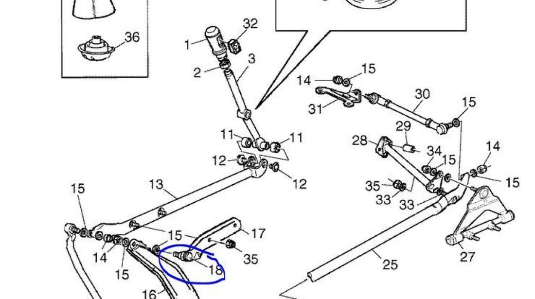 Cap bara la levier schimbator viteza Scania (vezi schita) DT 1384624