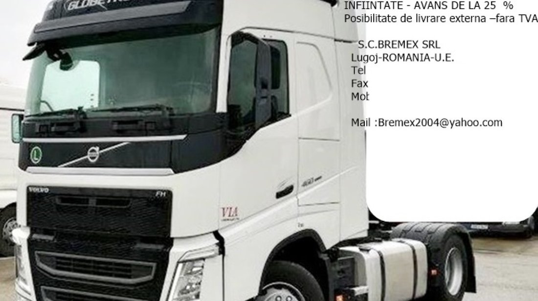 CAP TRACTOR VOLVO F H-460 EURO 6 GLOBETROTTER+LEASING DE LA 10%-FINANTARI SI FIRME NOI