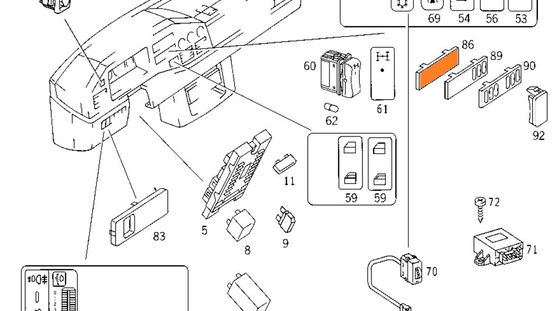 Capac Acoperire Bord Oe Mercedes-Benz Sprinter 1 1995-2000 A9016890708