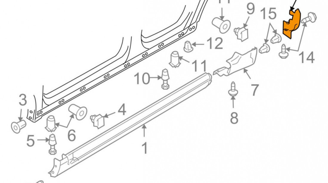 Capac Acoperire Prag Spate Dreapta Oe Volkswagen Passat B6 2005-2010 3C0854856C9B9