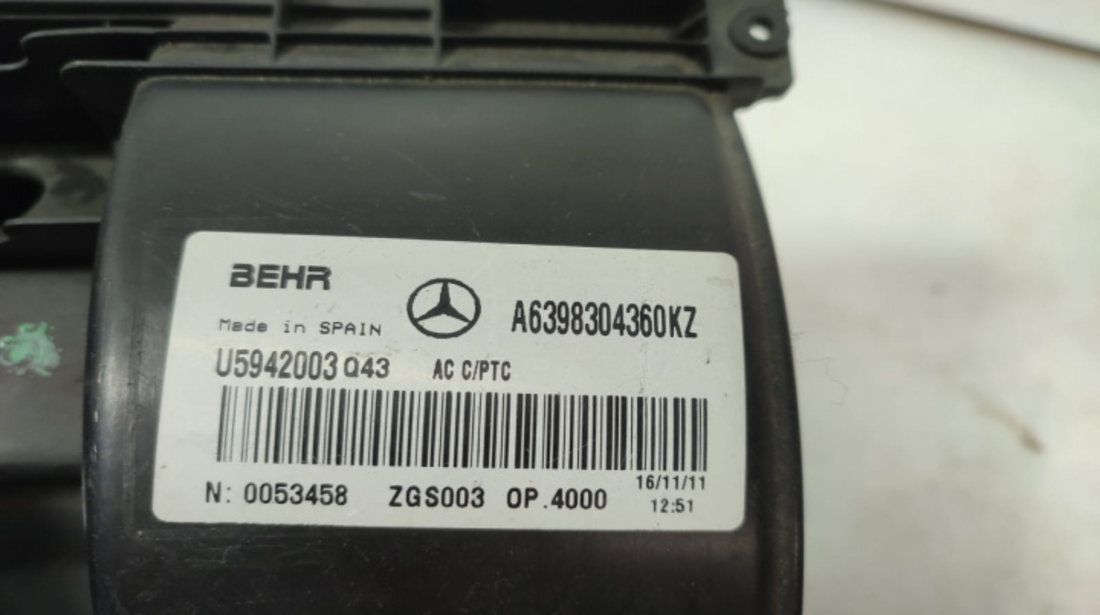 Capac aeroterma a6398304360kz Mercedes-Benz Vito W639 [2003 - 2010]