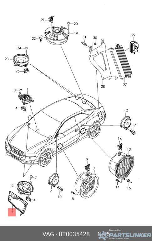 Capac boxa dreapta plansa bord Audi A4 B8 (8K) Avant 2011 2.0 TDI OEM 8T0035428