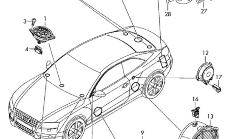 Capac boxa dreapta plansa bord Audi A4 B8 (8K) Avant 2011 2.0 TDI OEM 8T0035428