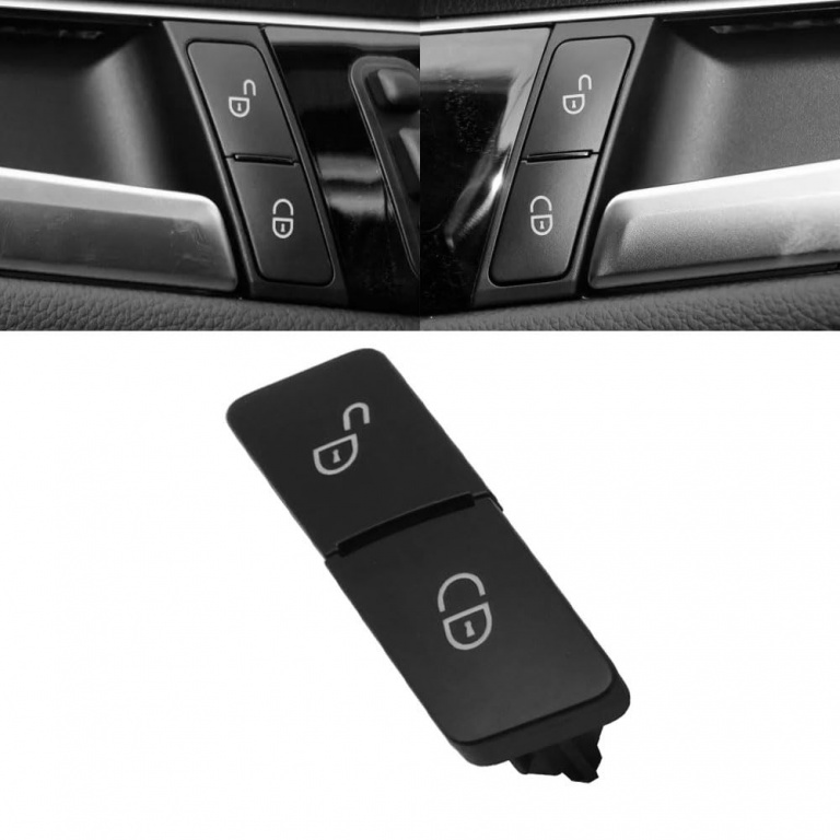 Capac Buton Blocare / Deblocare Usi Stanga Sofer Compatibil Mercedes-Benz GLK-Class X204 2008-2014 Negru A20490584402 8904