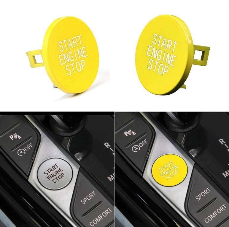 Capac Buton Start-Stop Compatibil Bmw Seria 3 G20 2019→ SSV-8046 Galben