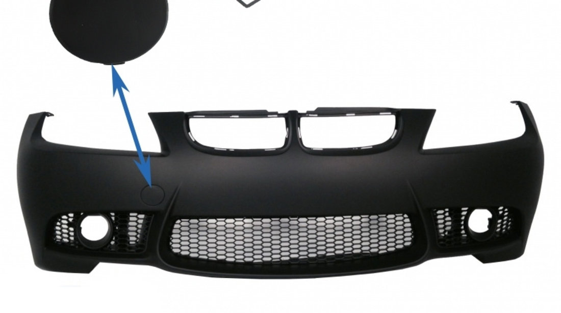 Capac Cârlig Remorcare Bara Fata compatibil cu BMW Seria 3 E90 Sedan E91 Touring (2004-2008) Non LCI M3 Design THCFBBME90