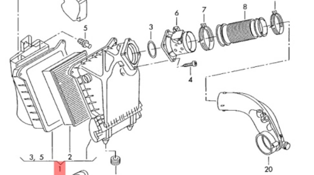 Capac carcasa filtru aer Audi A4 B6 (8E) Avant 2005 2.4 OEM 06C133837J