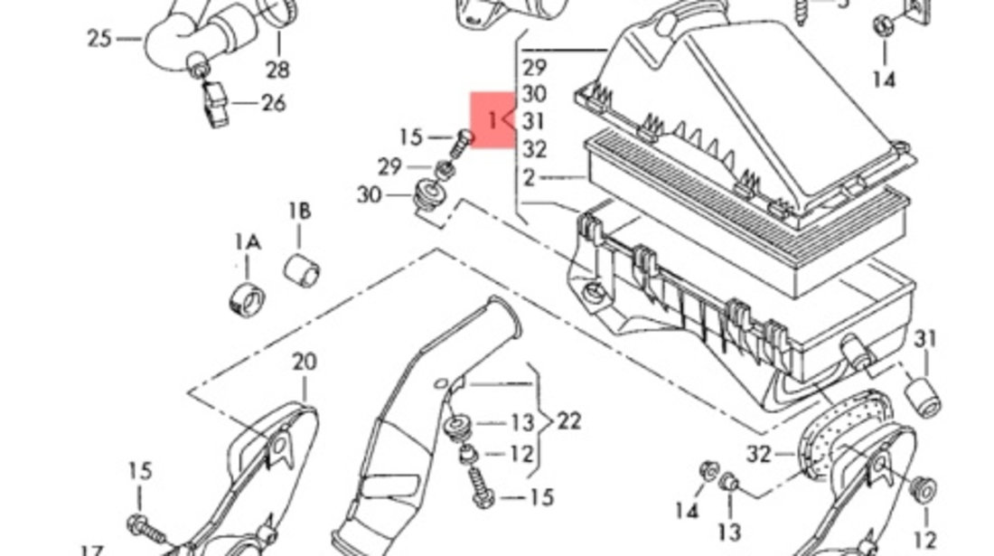 Capac carcasa filtru aer Skoda Octavia (1U) Berlina 1999 1.8 Turbo SKODA OCTAVIA [ 1959 - 1971 ] OEM 8L0133837