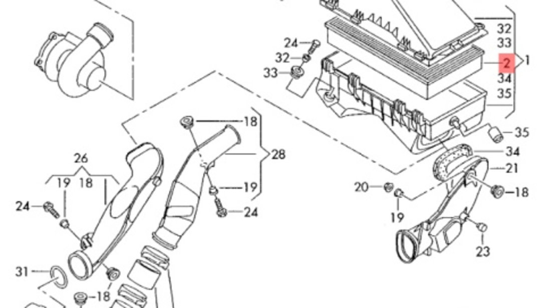 Capac carcasa filtru aer Volkswagen Golf 4 (1J) Hatchback 2004 1.9 TDI OEM 1J0129620