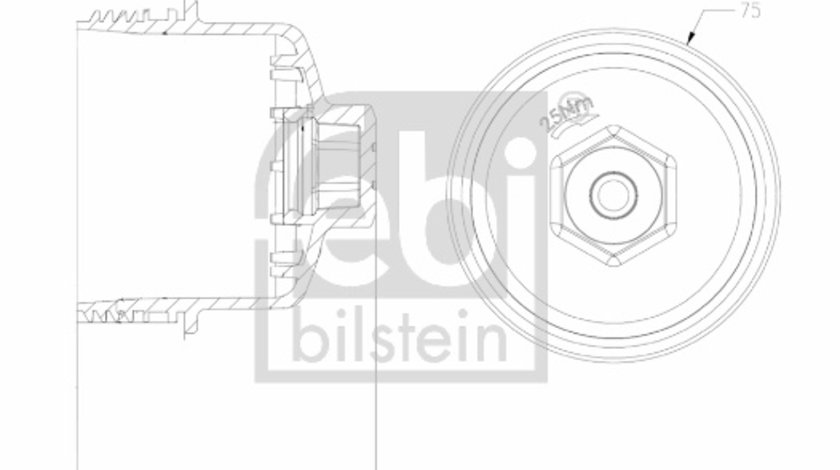 Capac, carcasa filtru ulei (172896 FEBI BILSTEIN) ALFA ROMEO,CHEVROLET,FIAT,OPEL,VAUXHALL