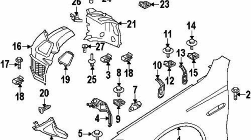 Capac carenaj roata fata dreapta BMW Seria 5 (F10), 5 (F11), 5 GRAN TURISMO (F07), 6 (F12), 6 (F13), 6 GRAN COUPE (F06) 2.0-4.4 intre 2009-2018