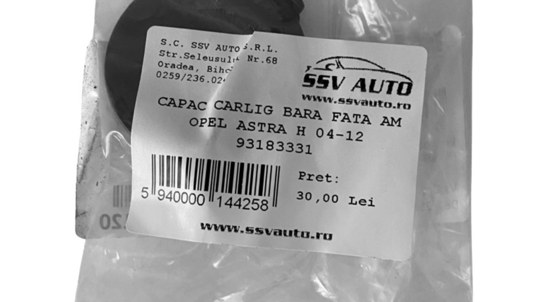 Capac Carlig Remorcare Bara Fata Am Opel Astra H 2004-2012 93183331