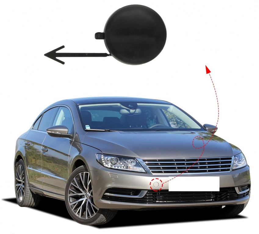 Capac Carlig Remorcare Bara Fata Am Volkswagen Passat CC 2012-2016 3C8807241AGRU