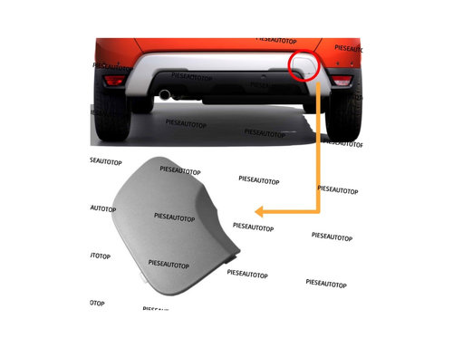 Capac carlig remorcare bara spate Dacia Duster 2 2018-2024 NOU 511651340R (ARGINTIU)