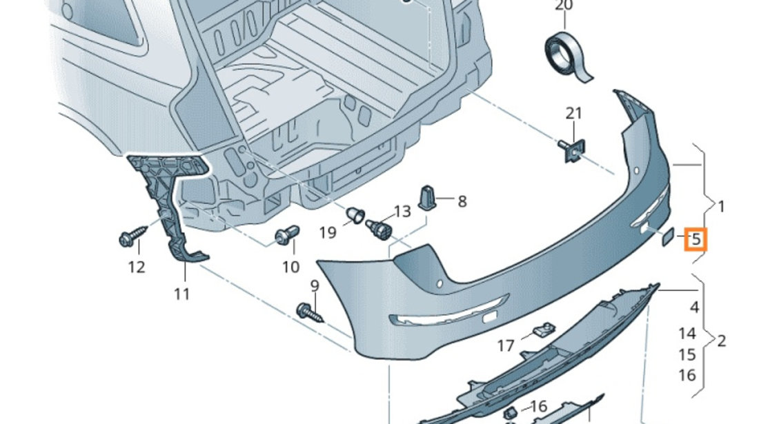 Capac Carlig Remorcare Bara Spate Dreapta Oe Audi Q5 2008-2016 S-Line 8R0807450AGRU