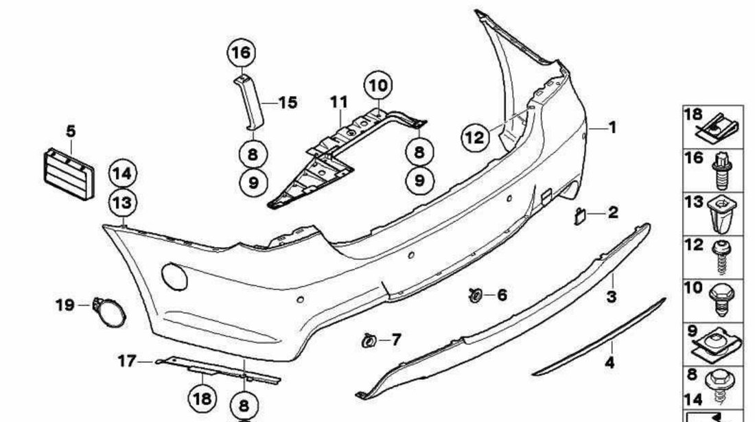 Capac Carlig Remorcare Bara Spate Oe Bmw Seria 3 E90 2004-2012 M 51128041134