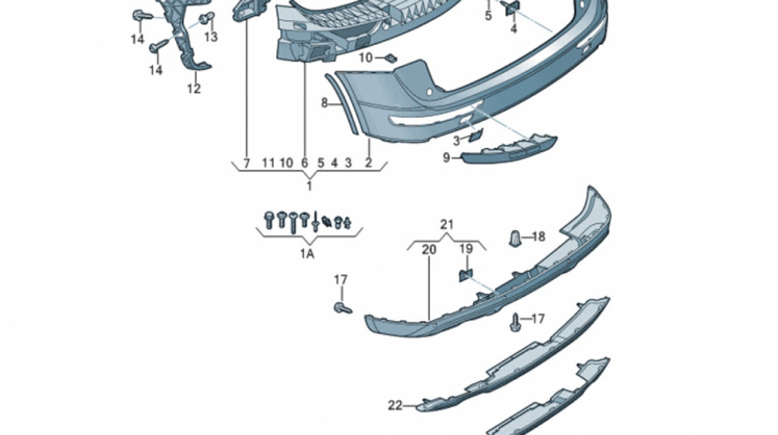 Capac Carlig Tractare Bara Spate Oe Volkswagen Passat B6 2005-2011 R-Line 3C0807397A9B9