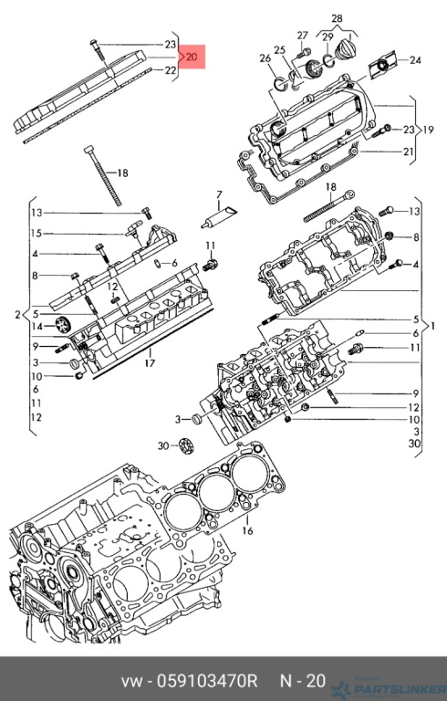 Capac chiulasa dreapta 2.7 TDI Audi A4 B8 CGKA 2009 2010 2011 2012 OEM 059103470R