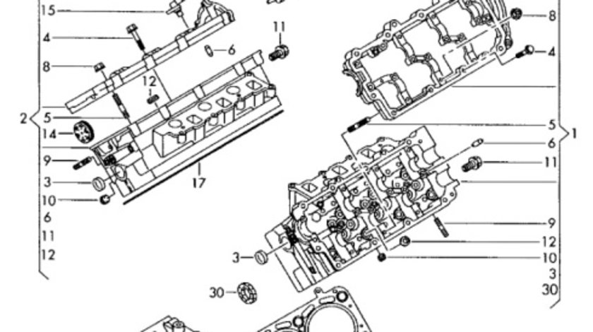 Capac chiulasa dreapta 2.7 TDI Audi A4 B8 CGKA 2009 2010 2011 2012 OEM 059103470R