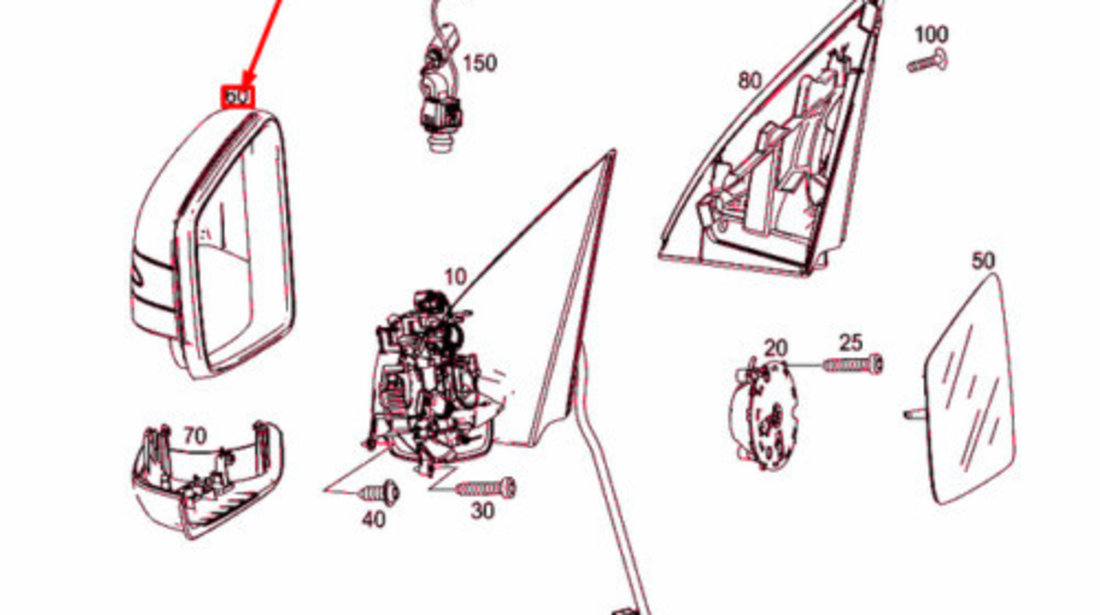 Capac cu semanlizator oglinda - Mercedes W164 / W166  ML / GLE / GLS * A1668109900 * ( dupa 15' )