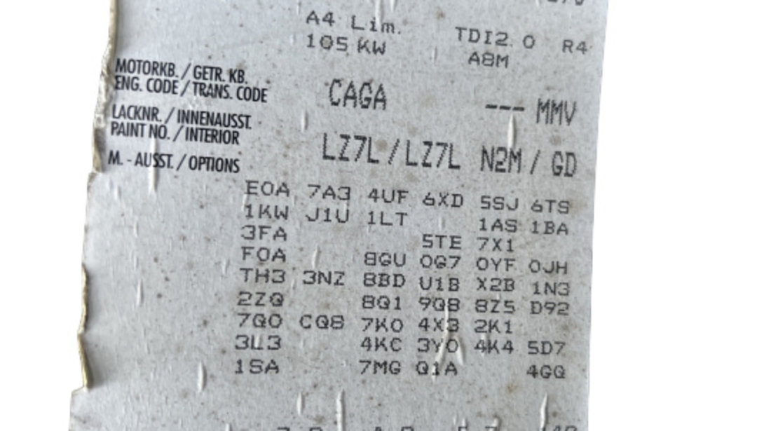 Capac cui tractare bara fata Cod: 8K0807241 Audi A4 B8/8K [2007 - 2011] Sedan 4-usi 2.0 TDI multitronic (143 hp) Cod motor: CAGA