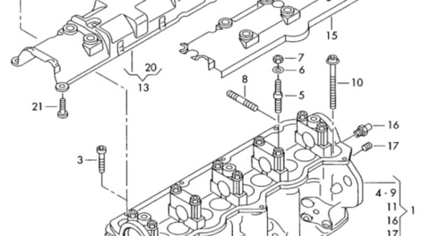 Capac culbutori 1.9 TDI (E3) Volkswagen Golf 1J 66 kw ALH 1999 2000 OEM 038103469E