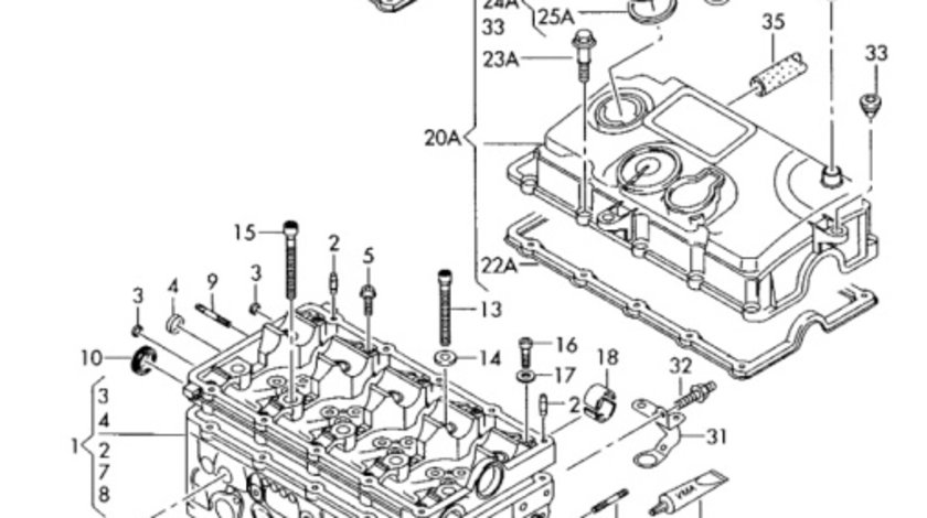 Capac culbutori Volkswagen Golf 5 (1K) Hatchback 2005 2.0 TDI OEM 03G103469N