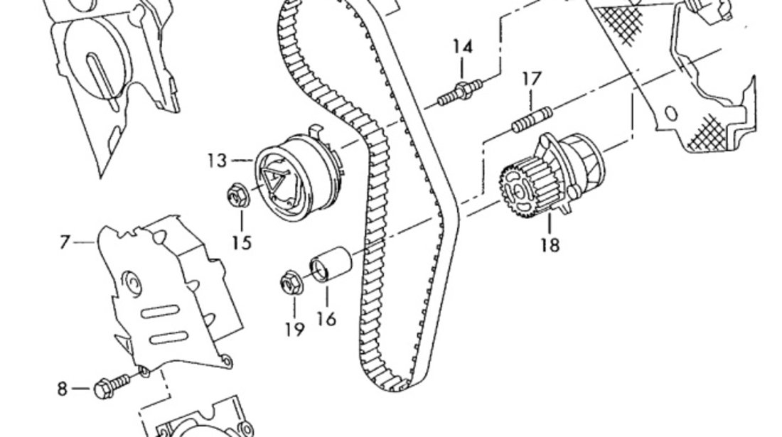 Capac curea distributie 1.9 TDI (E3) Volkswagen Golf 1J 110 kw ARL 2002 2003 OEM 045109107F