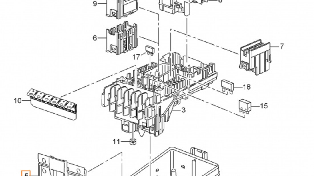 Capac Cutie Sigurante Inferioara Oe Volkswagen 5Q0927165F