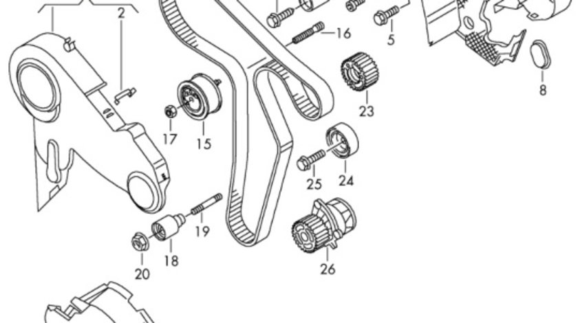 Capac distributie 2.0 tdi common rail E5 Skoda Superb (3T5) 2009 2010 OEM 03L109107E