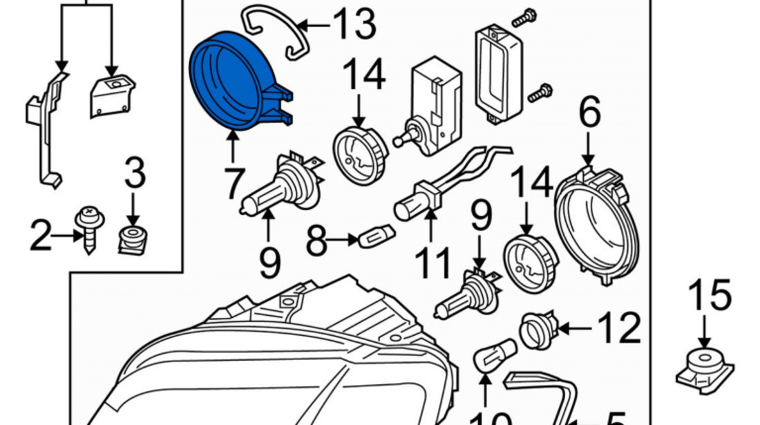 Capac Far Faza Lunga Oe Audi A3 8P 2003-2013 8P0941159A