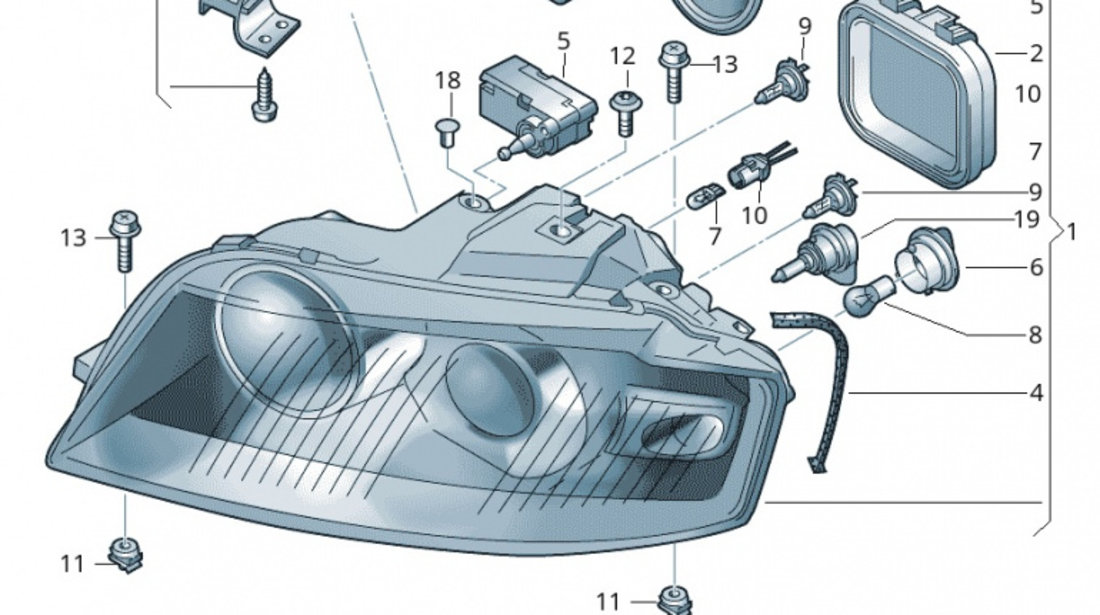 Capac Far Faza Lunga Oe Audi A3 8P 2003-2013 8P0941159A