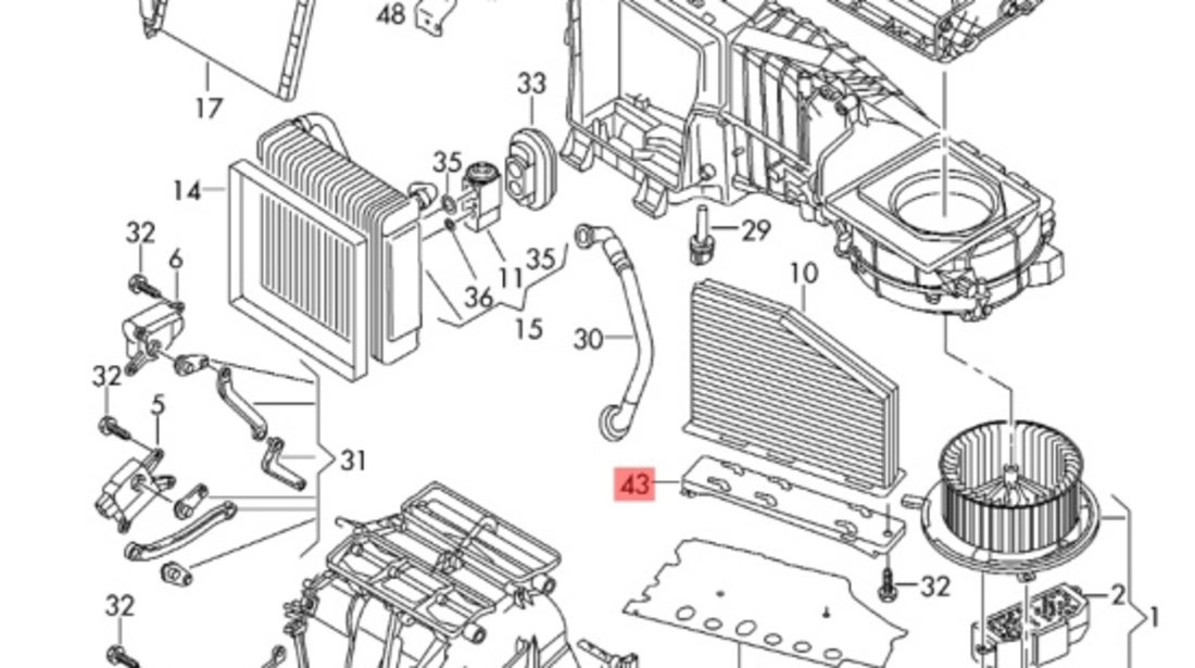 Capac filtru polen ​Volkswagen Caddy (2KB) 2006 1.9 TDI OEM 1K0819422B