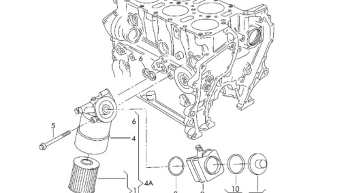 Capac filtru ulei Volkswagen Passat B6 (3C5) Kombi 2005 2.0 TDI OEM 038117061B