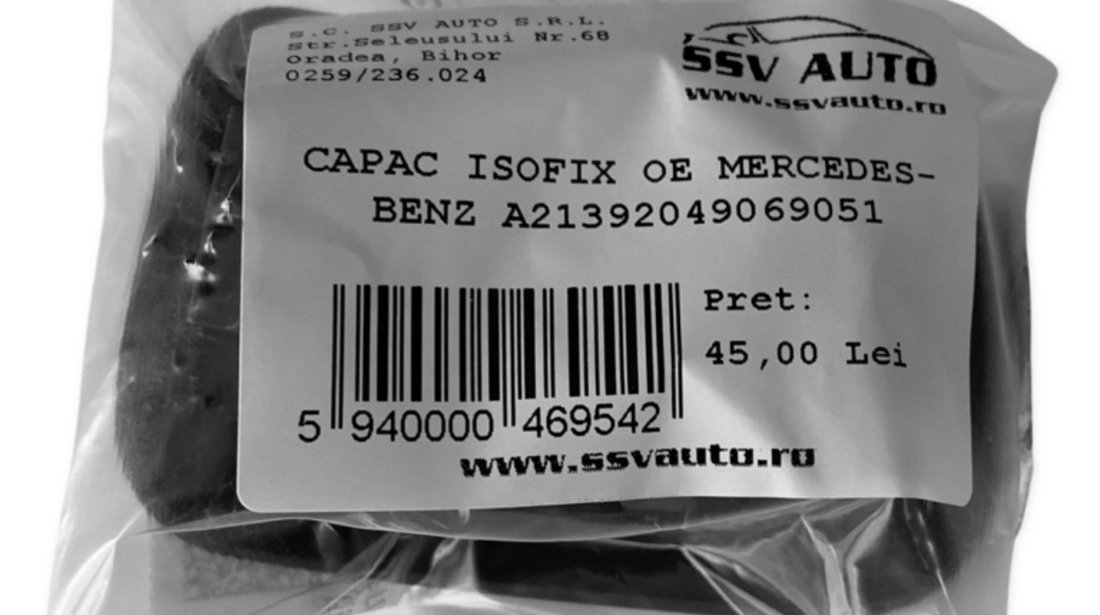 Capac Isofix Oe Mercedes-Benz E-Class S213 2016→ T-Model A21392049069051