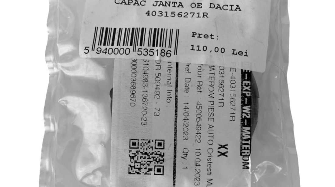 Capac Janta Aliaj Oe Dacia 403156271R